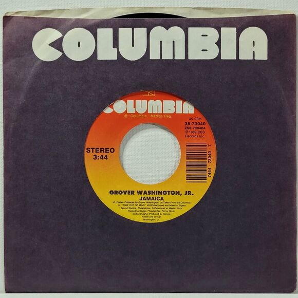 Grover Washington, Jr. 45 Jamaica / Split Second on Columbia VG+ Jazz Funk - Picture 1 of 2